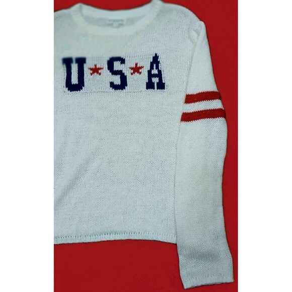 Grayson Threads USA Sweater Women’s M White Red Blue Knit 4th of July Patriotic - Picture 3 of 10